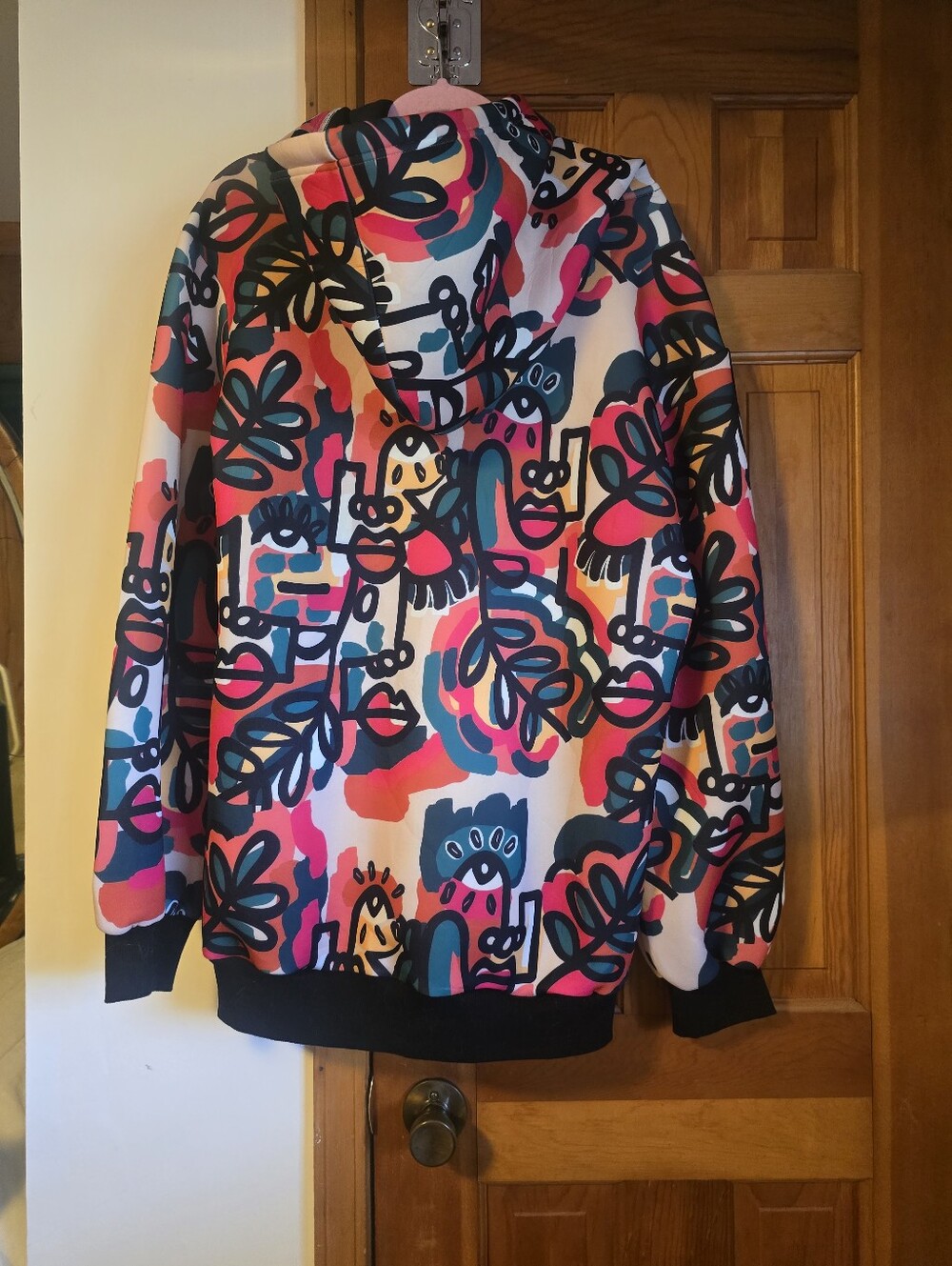 Akira Womens Abstract Floral Print Sweater  Jacket - Multicolor - Picture 11 of 16